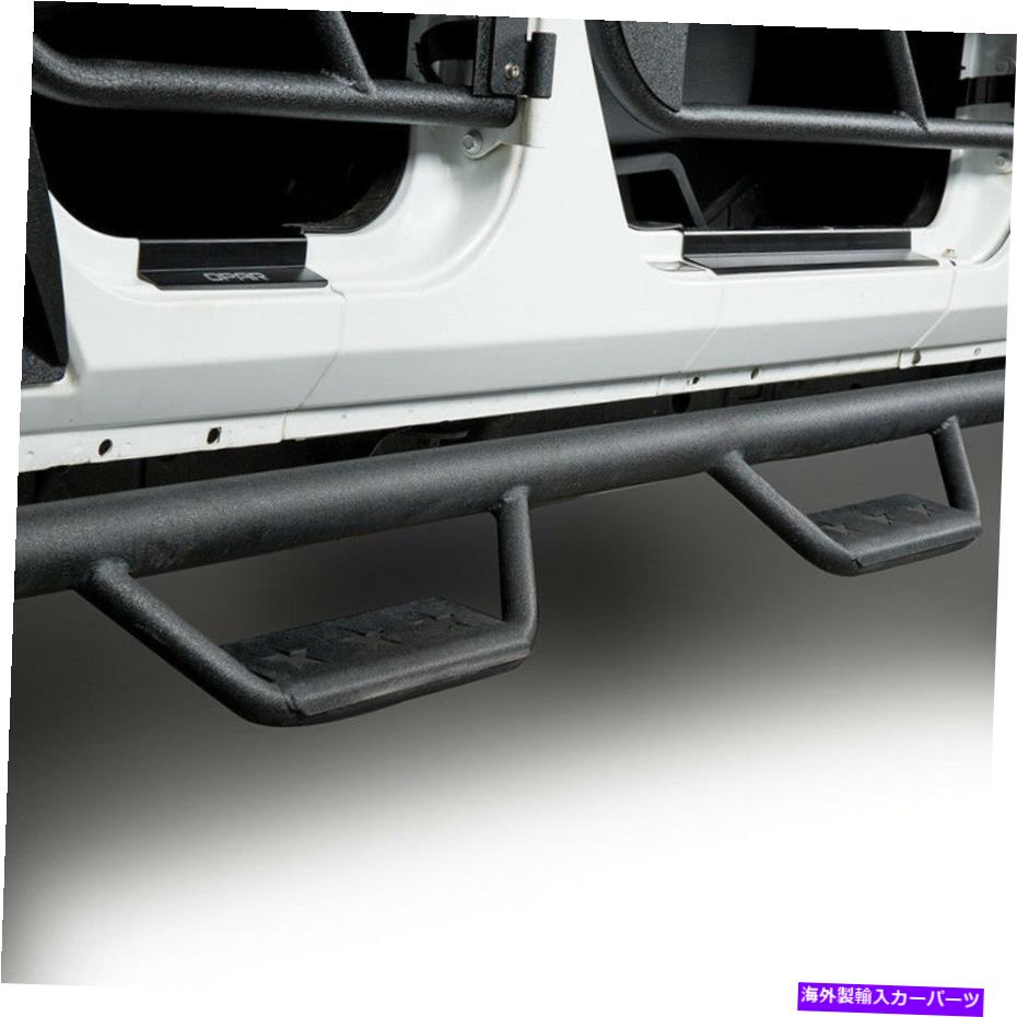 Nerf Bar ジープラングラーJK 07-18 4DRのためにランニングボードを走る黒い5つ星のサイドステップnerfバー Black Five Star Side Step Nerf Bars Running Board for Jeep Wrangler JK 07-18 4DR