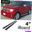 Nerf Bar ランニングボードサイドステップナーフバー4インチアルミニウムシルバーフィットダッジニトロ07-12 Running Board Side Step Nerf Bars 4in Aluminum Silver Fit Dodge Nitro 07-12(2)