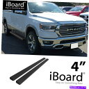 Nerf Bar ランニングボードサイドステップバー4インチアルミニウムブラックフィットダッジラム1500クアッドキャブ19-22 Running Board ...