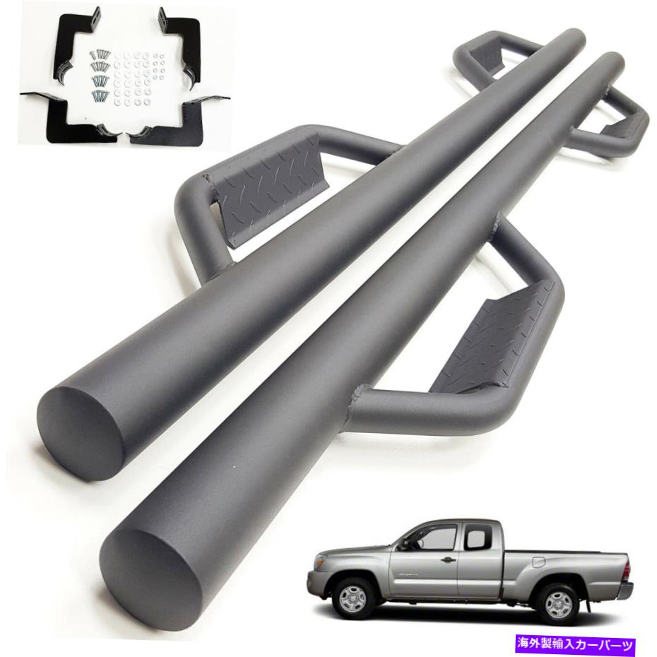 Nerf Bar 05-21のトヨタタコマ拡張タクシーテクスチャブラック3 "サイドナーフバードロップステップ For 05-21 Toyota Tacoma Extended Cab Texture Black 3" Side Nerf Bar Dropped Step