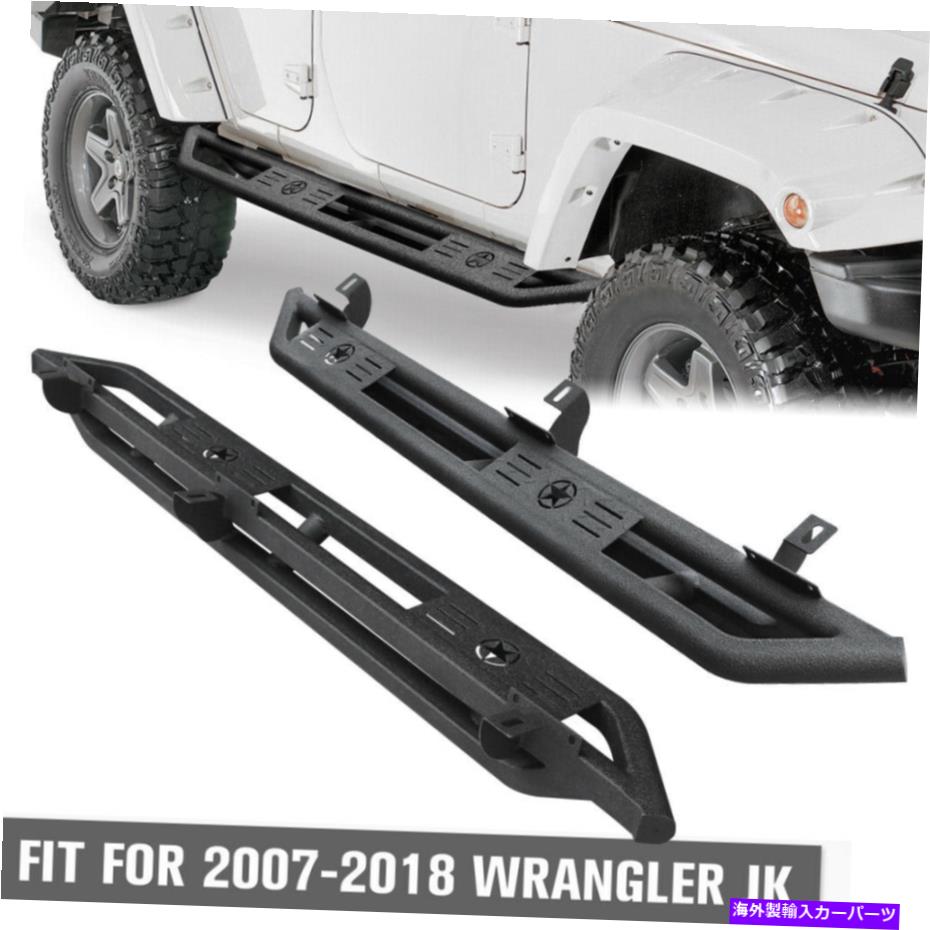 Nerf Bar 2007-2018のためのネルフバーランニングボードサイドステップブラックジープラングラーJK 4ドアUS Nerf Bar Running Boards Side Step Black For 2007-2018 Jeep Wrangler JK 4 Door US