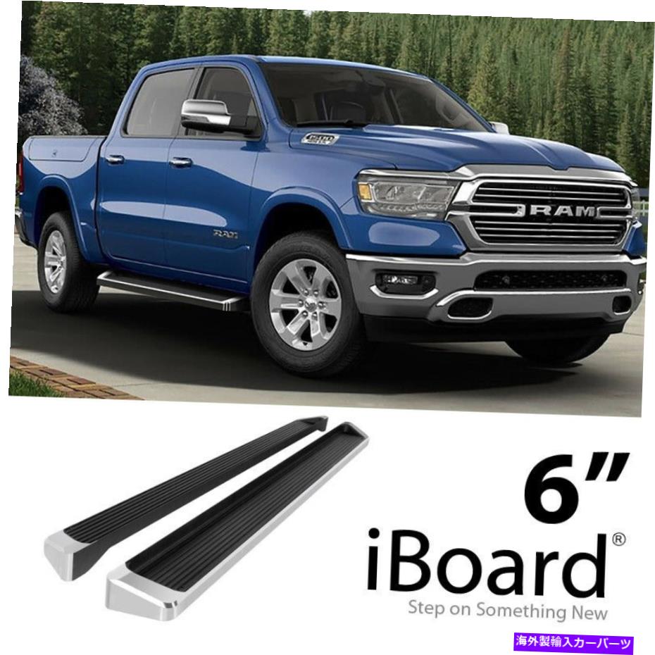 Nerf Bar ランニングボードサイドステップ6インチアルミニウムシルバーフィットダッジラム1500クルーキャブ19-22 Running Board Side Step 6in Aluminum Silver Fit Dodge Ram 1500 Crew Cab 19-22