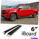 Nerf Bar ランニングボードスタイルのサイドステップ6インチシルバードシエラダブルキャブ19-22 Running Board Style Side Step 6in Fit Silverado Sierra Double Cab 19-22(2)