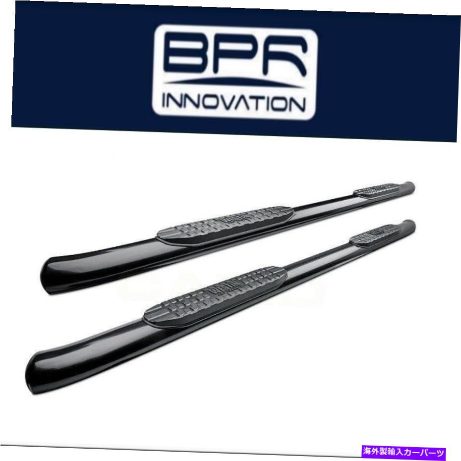 Nerf Bar 08-13シルバラードプロトラックス卵形のnerfバー4 "ブラックパウダーコーティングスチールの..