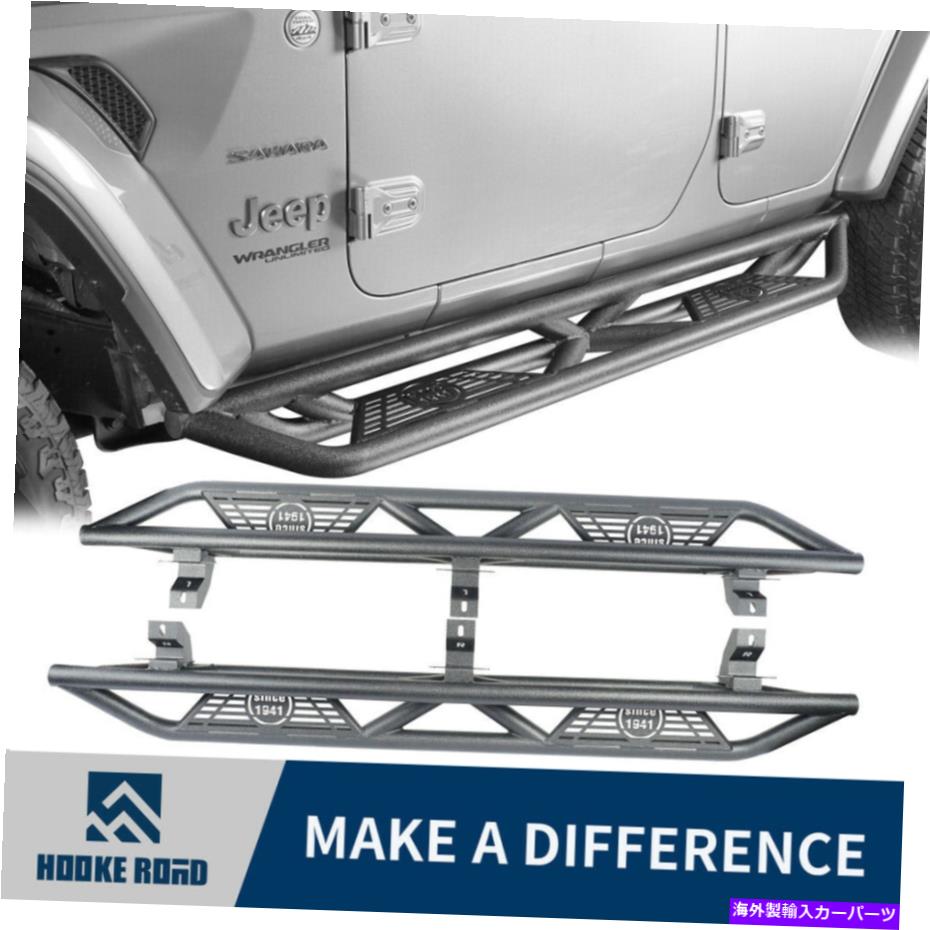 Nerf Bar フックロードチューブラーサイドステップボードネルフバーフィットジープラングラーJL JLU 20..