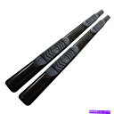 Nerf Bar 09-14フォードF-150拡張タクシー用のブラック5インチストレートw/2パッドステップナーフバー Black 5in Oval Strai...