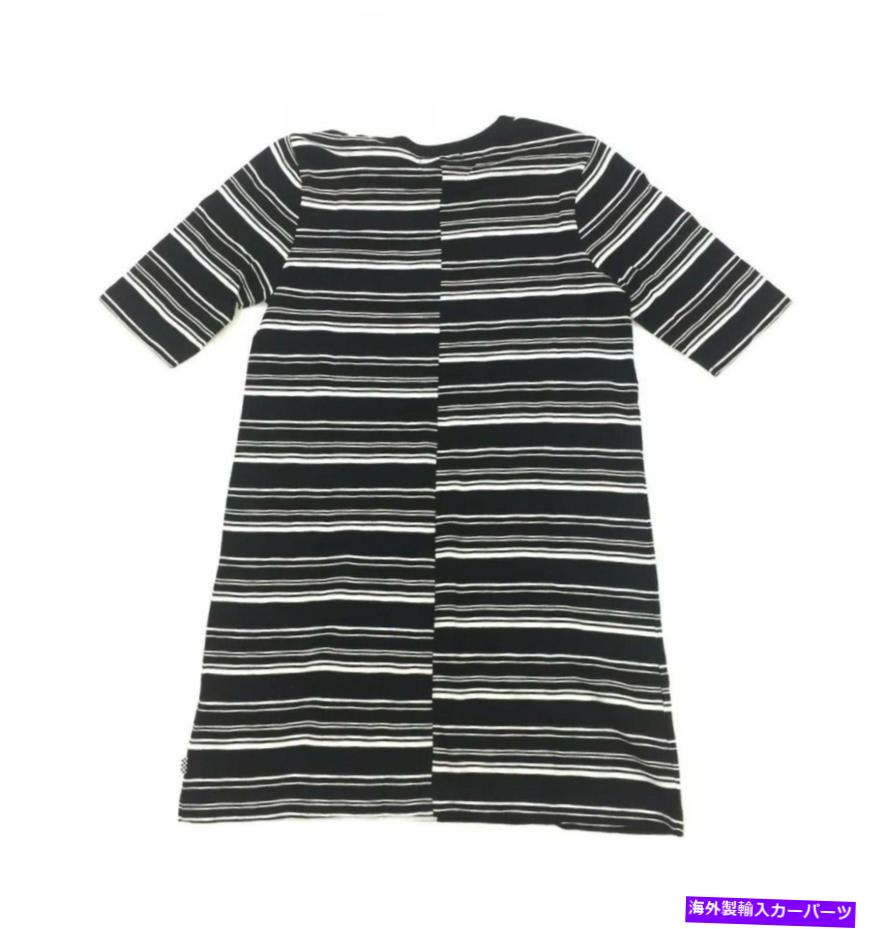 Cross Bar 壁のクロスバーストライプシャツドレスブラックホワイトレディースサイズm nwt NEW VANS Off The Wall Crossbar Striped Shirt Dress Black White Womens Size M NWT