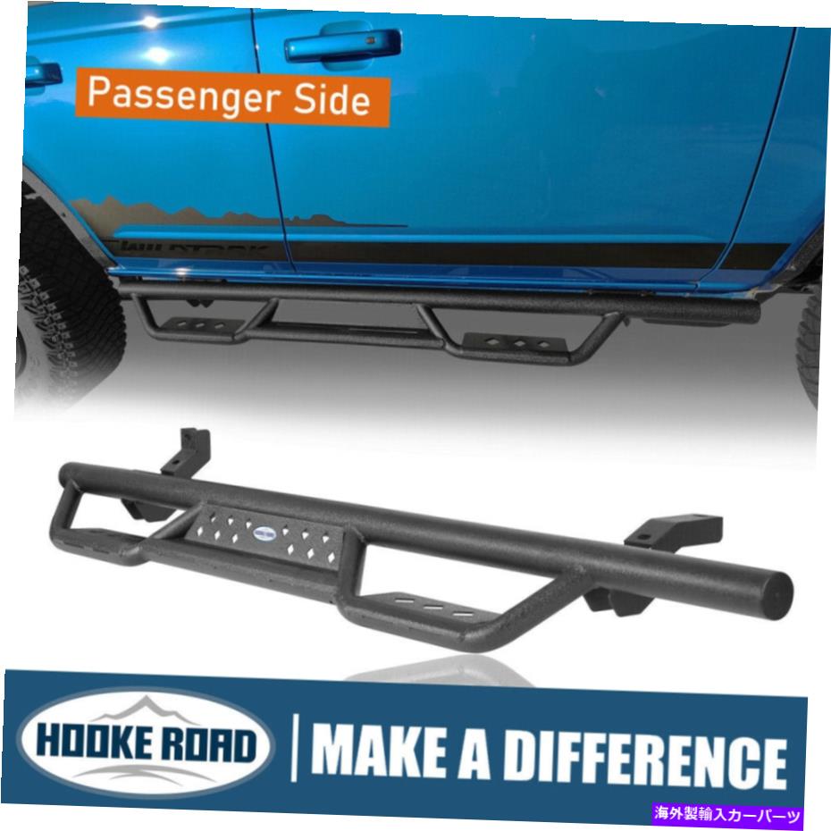 Nerf Bar フックロードスチールワイドドロップサイドステップnerf bar 2xフォードブロンコ21 22の交換2..