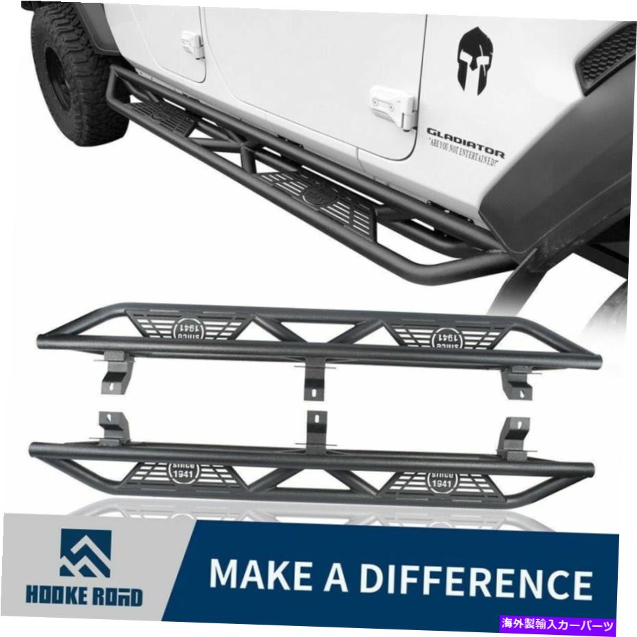 Nerf Bar フックロードアーマーキャブレングススチールサイドステップナーフバーフィットジープグラデ..