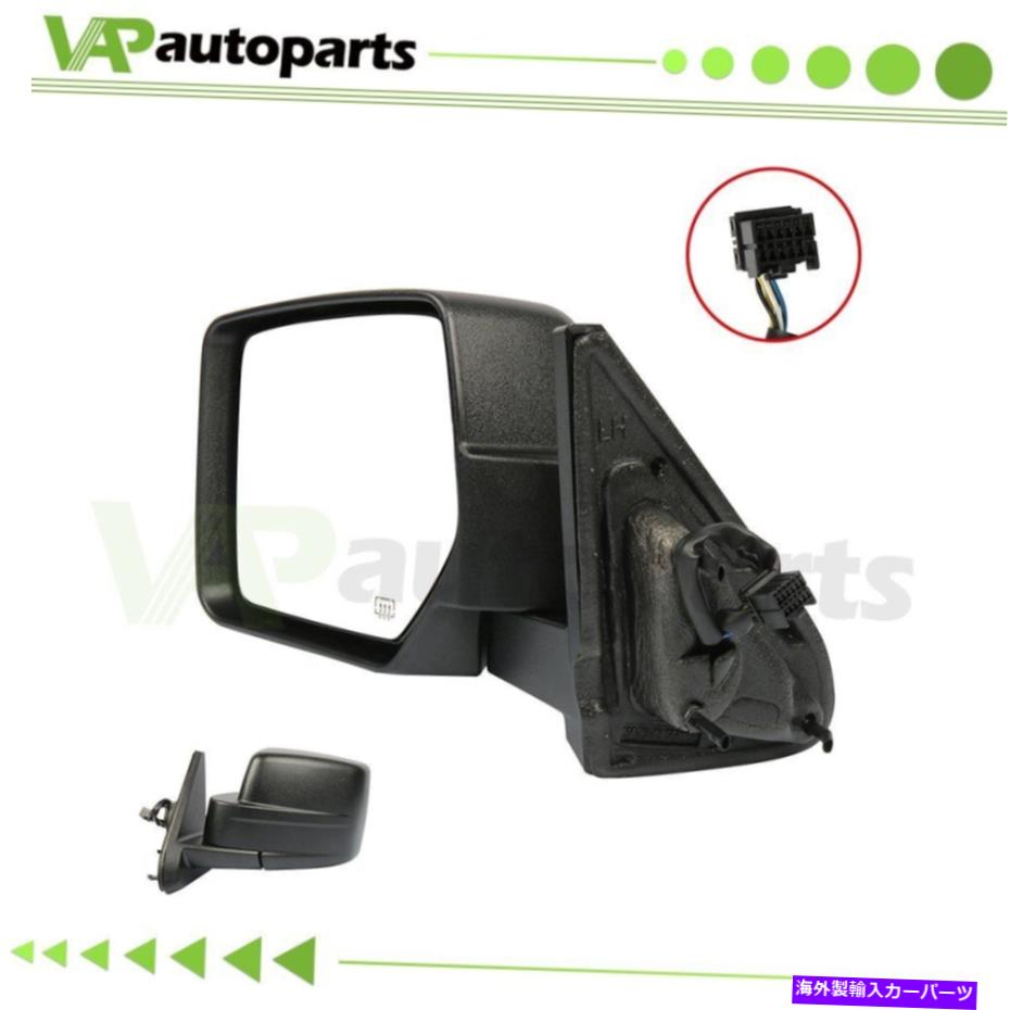 USミラー フィット2007-2018ジープパトリオット左サイドミラーブラックマニュアルフォールドパワー加熱 Fits 2007-2018 JEEP PATRIOT Left Side Mirror Black Manual Fold Power Heated