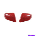 USミラー カーバックミラーカバーフォードマスタングのティーム装飾フレーム2015-19レッドカーボンF Car Rearview Mirror Cover T...
