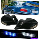 US~[ 94-98tH[h}X^OM-3X^CLEDM}jÂ鍕TCh~[ For 94-98 Ford Mustang M-3 Style LED Signal Manual Glossy Black Side Mirror