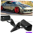 USミラー 02 03 04 ACURA RSX F1スタイルマニュアルADJカーボン塗装サイドビューミラー For 02 03 04 Acura RSX F1 Style Manual Adj Carbon Painted Side View Mirror