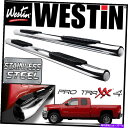 Nerf Bar Westin Pro Traxx 4ステンレス楕円形のnerfステップバー2007-13シルバラード拡張タクシー Westin Pro Tra...