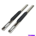 Nerf Bar 07-19シルバラド/シエラSTDキャブ用の磨かれた5インチ楕円形のベントw/1パッドステップnerf bar Polished 5in Ov...