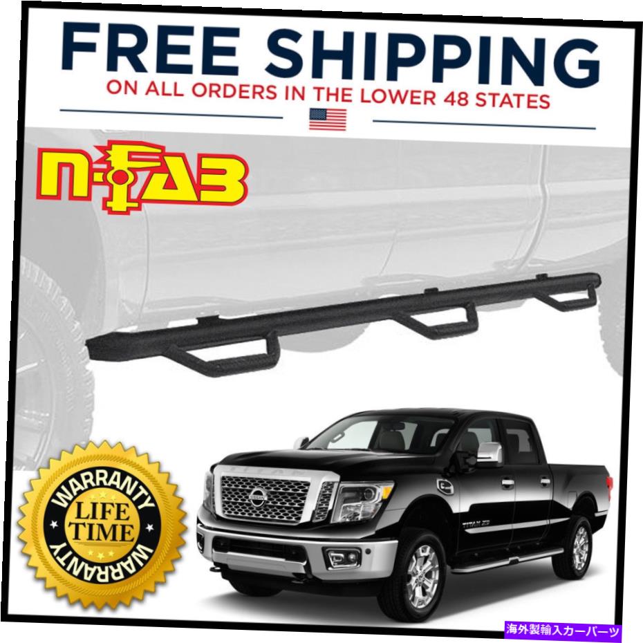 Nerf Bar NFABɥåץƥåץ٥åɥΥ٥åɥ6.6եȥ٥åɥ롼2016-22 NFab Drop Steps Bed Access Black for Nissan Titan 6.6ft Bed Crew 2016-22