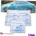 カーカバー 5パック透明なプラスチック一時的なユニバーサル使い捨て車のカバーガレージ保護 5 PACK Clear Plastic Temporary Univ...