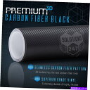 カーカバー プレミアム3Dブラックカーボンファイバービーバーラップロールバブルフリービッグ-5フィートxピックft Premium 3D Black Carbon Fiber Vinyl Wrap Roll Bubble Free Big - 5FT x Pick FT