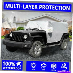 カーカバー 車のハーフカバーラングラーJK JL 4ドアのジープの防水UV保護07-20 Car Half Cover Waterproof UV Protection For Jeep For Wrangler JK JL 4 Door 07-20