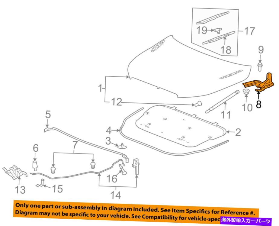 hinge ビュイックGM OEM 10-13ラクロスフードヒンジ右15924964 Buick GM OEM 10-13 LaCrosse Hood-Hinge Right 15924964