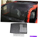 カーカバー サンシェードメッシュトップUVサンシェードカバー2018+ジープラングラーJL 2ドアUSAフラグ Sunshade Mesh Top UV Sun...