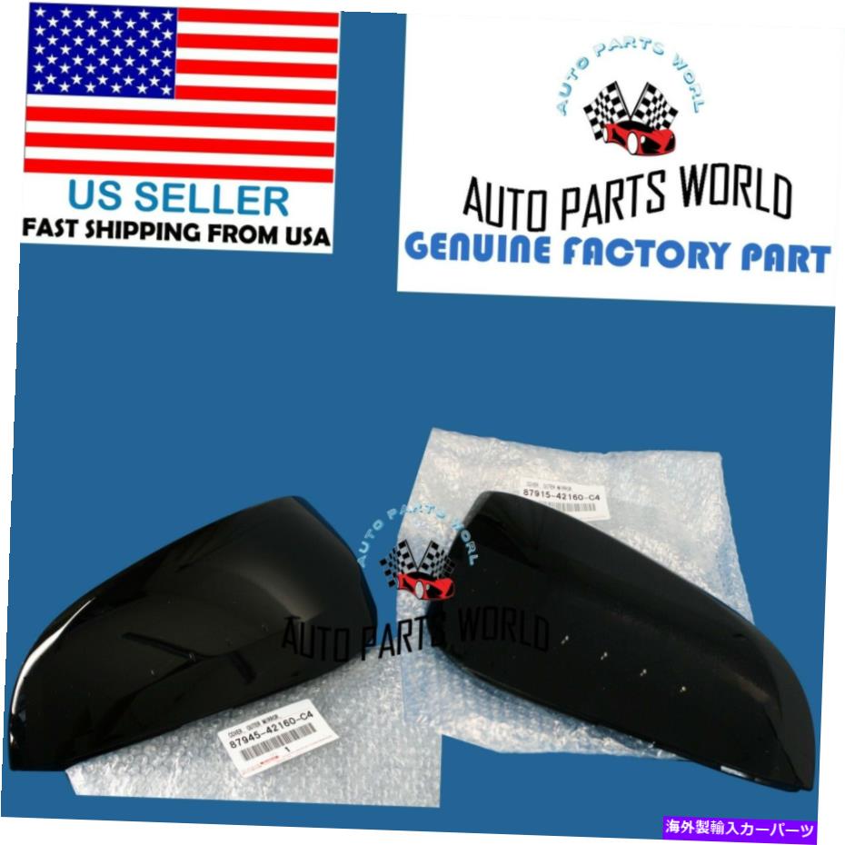 USミラー 本物のOEMトヨタ14-20 4ランナー右＆左外ミラーブラックカバーセット2 GENUINE OEM TOYOTA 14-20 4RUNNER RIGHT & LEFT OUTER MIRROR BLACK COVER SET OF 2