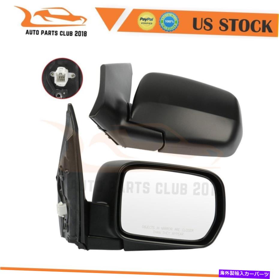 USミラー フィット2003-2008ホンダパイロットマニュアルフォールドパワーブラック加熱LH＆RHサイドミラー Fits 2003-2008 Honda Pilot Manual Fold Power Black Heated LH &RH Side Mirrors