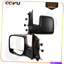 USミラー ペアパワー2003-2014フォードエコノリンの手動で黒い外装鏡 Pairs Power Manually Black Exterior Mirrors For 2003-2014 Ford Econoline