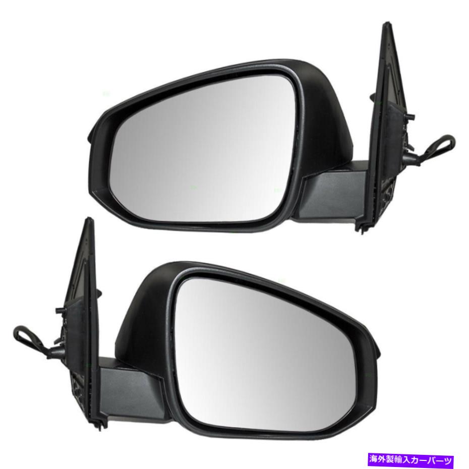 USミラー 新しいペアセットパワーサイドビューミラーガラスハウジングテクスチャー13-15トヨタラブ4 New Pair Set Power Side View Mirror Glass Housing Textured for 13-15 Toyota RAV4