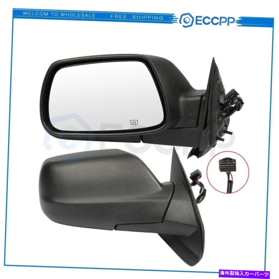 USミラー 05-10のECCPPジープグランドチェロキーLH＆RHブラックフォルダアウェイパワー加熱ミラー ECCPP For 05-10 JEEP GRAND CHEROKEE LH & RH Black Foldaway Power Heated Mirrors