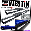 Nerf Bar Westin Pro Traxx 6ステンレス楕円形のnerfステップバー2007-13 GMC Sierra拡張キャブ Westin Pro...