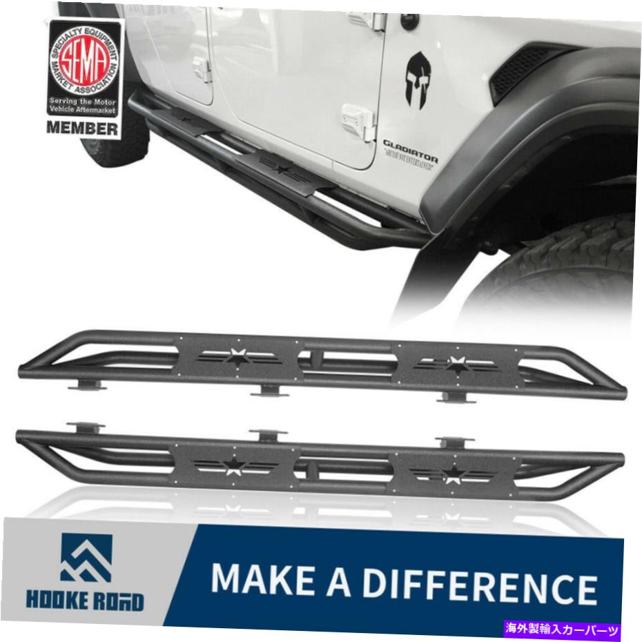 Nerf Bar フックロード2x頑丈なオフロードチューブラーサイドステップフィットジープグラディエーターJ..
