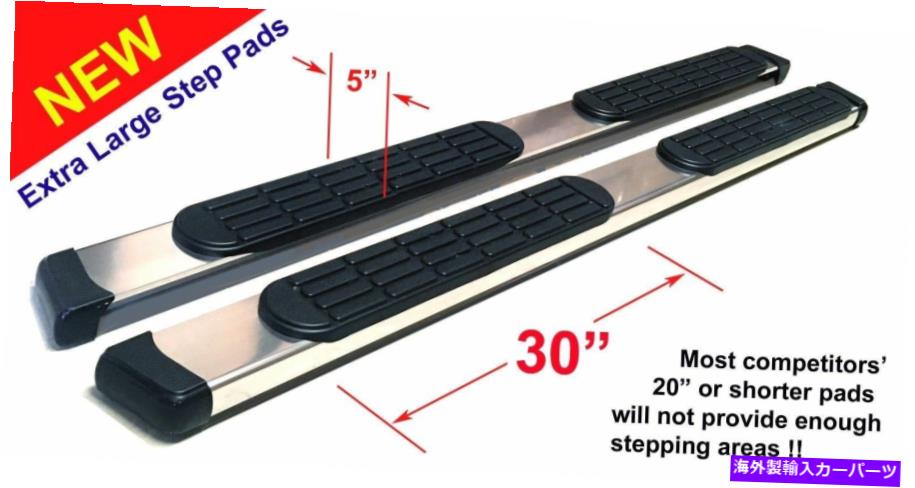 Nerf Bar 2001-2009 GMCエンボイクルーキャブサファリランニングボードnerfバーアルミニウムパッド 2001-2009 GMC Envoy Crew Cab Safari Running Boards Nerf Bars Aluminum Pads