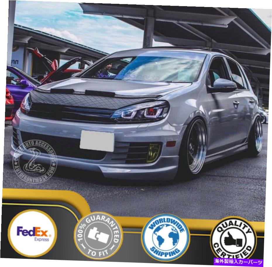 カーカバー VWフォルクスワーゲンゴルフMK6 2010 2012 2012 2013 2014のカーボンネットフードブラジャー Car Bonnet Hood Bra For VW Volkswagen Golf MK6 2010 2011 2012 2013 2014
