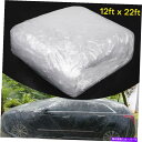 カーカバー ユニバーサルクリアプラスチック使い捨て車フルカバー耐候性プロテクター22フィート Universal Clear Plastic Disposable Car Full Cover Weatherproof Protector 22FT