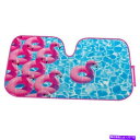 サンシェード リラックスしたスタイルスイミングプールピンクフラミンゴフロートカーウィンドウサンシェード57x27 Relaxing Style Swimming Pool Pink Flamingo Floaties Car Window Sunshade 57x27 in