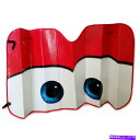 サンシェード 赤い漫画のビッグアイズカーフロントスズカバーサンシェードサンバイザーカバーUV保護 Red Cartoon Big Eyes Car Front ...