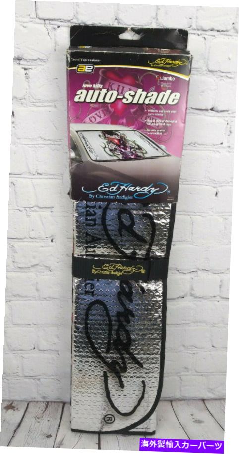 サンシェード エド・ハーディ・ラブ・キル・カー・トラック・フロントフィールドアコーディオンサンシェードジャンボサイズ Ed Hardy Love Kills Car Truck Front Windshield Accordion SunShade Jumbo Size