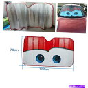 サンシェード 赤い漫画のアイパターンフォイルカーウィンドウフロントガラスサンシェードサンバイザー130x70cm Red Cartoon Eye Pattern...