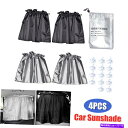 サンシェード 4PCS両面銀コーティングカーカーテン吸引カップタイプカーサンシェードシールド 4Pcs Double-sided Silver-coated C...