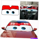 サンシェード 赤い漫画のアイパターンアルミホイルカーウィンドウフロントガラスサンシェードサンバイザー Red Cartoon Eye Pattern Alumi...