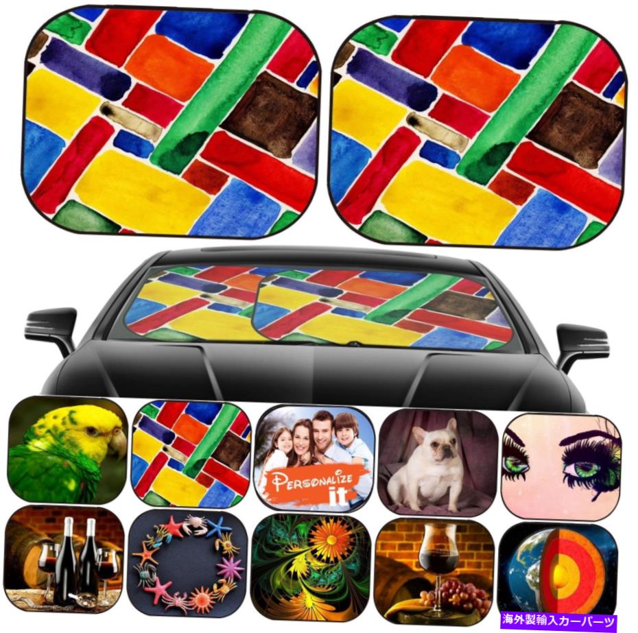 󥷥 ȥ󥷥ɥեȥեȥ饹2 PC˥СեåȲ26506961եĹ Auto Sun Shades Front Windshield 2 pc Universal Fit Image 26506961 Colorful rect