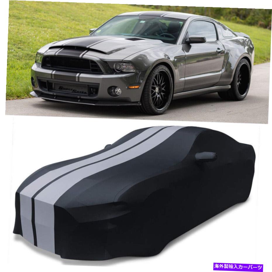 J[Jo[ tH[h}X^OVFr[GT500JX^ChAJ[Jo[Xgb`TeubN/O[ For Ford Mustang Shelby GT500 Custom Indoor Car Cover Stretch Satin Black/Gray