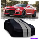 カーカバー カーカバーステインストレッチダストプルーフスポーツカスタムブラック/グレーはシボルレットカマロ Car Cover Stain Stretch Dust-proof Sport Custom Black/Gray For Chevorlet Camaro