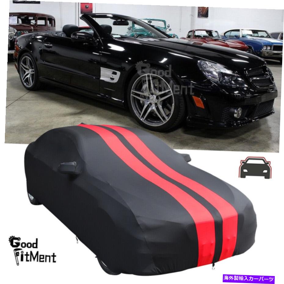 カーカバー メルセデスベンツSL AMGカーカバーストレッチサテンスクラッチダストプルーフインドアブラック用 For Mercedes-Benz SL AMG Car Cover Stretch Satin Scratch Dustproof Indoor Black