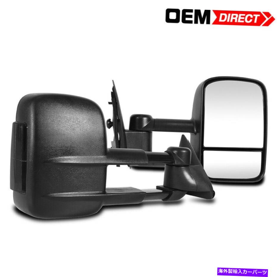USミラー フィット03-07シボレーシルバラードGMCシエラパワーヒートレッド信号筋肉鏡 Fits 03-07 Chevrolet Silverado GMC Sierra Power Heated LED Signals Tow Mirrors