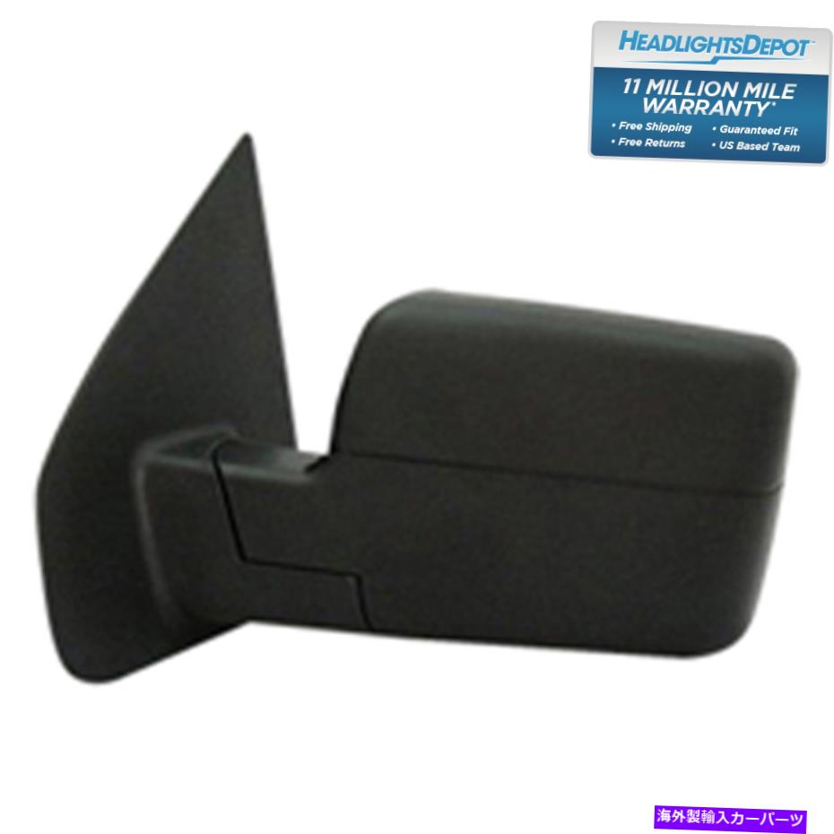 USミラー 左ドライバーサイドマニュアルミラーブラックフィット2004-2008フォードF-150 Left Driver Side Manual Door Mirror Black Fits 2004-2008 Ford F-150