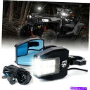 USミラー アルミニウムUTVサイドビューミラー付きミラーLEDスポットライトは1.6 -2 ロールバーATV UTVに適合します Aluminium UTV Side View Mirrors w/ LED Spot Lights Fits 1.6 -2 Roll Bar ATV UTV