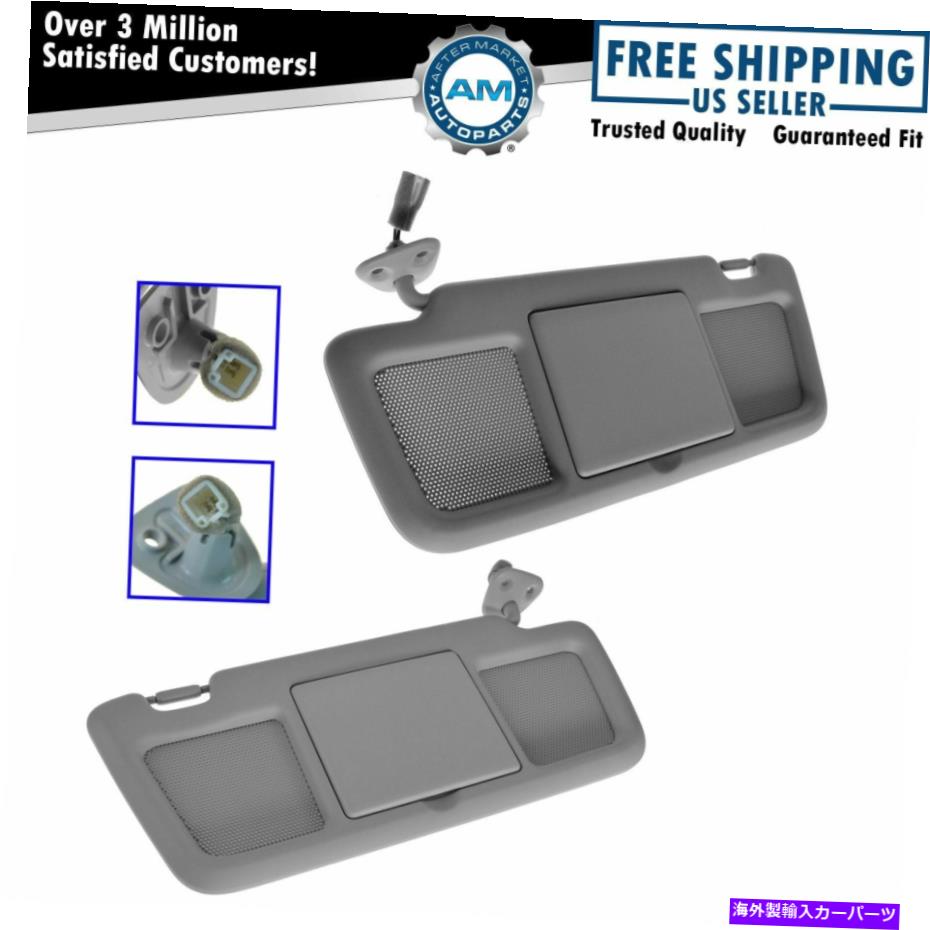 サンシェード OEM GREA SUN VISOR SHADE w/ Vanity Mirror＆Coursyy Light LH＆RHペアfor RX-8 OEM Gray Sun Visor Shade w/ Vanity Mirror & Courtesy Light LH & RH Pair for RX-8