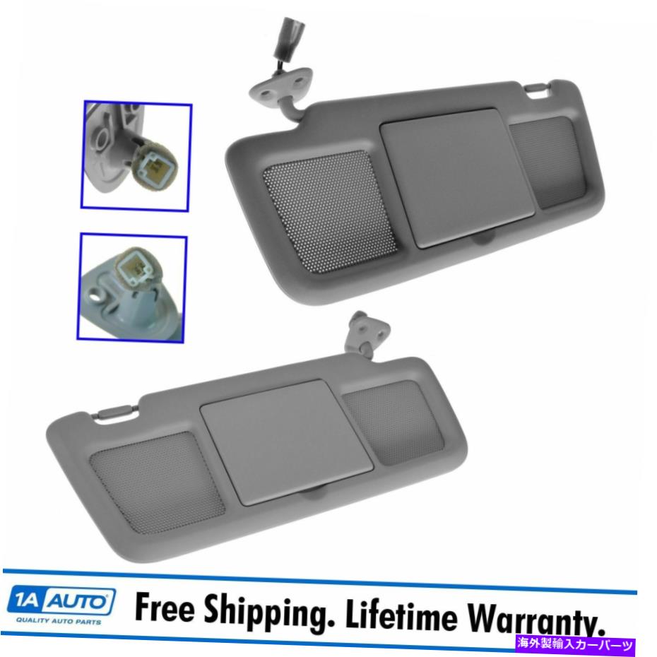 サンシェード OEM GREA SUN VISOR SHADE w/ Vanity Mirror＆Coursyy Light LH＆RHペアfor RX-8 OEM Gray Sun Visor Shade w/ Vanity Mirror & Courtesy Light LH & RH Pair for RX-8